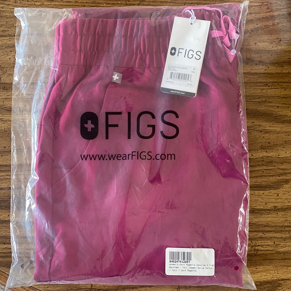 NWT figs high waisted Zamora dark magenta